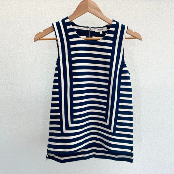 Madewell Tops - Madewell Navy Blue & White Stripe Tank Top